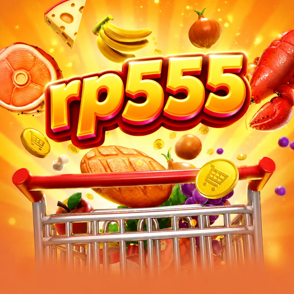 Keranjang belanja penuh buah dan makanan pada game Supermarket Spree di rp555